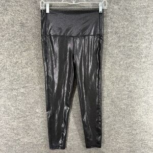 DSD Activewear Leggings Women S Small Black Leather Capri Pull On Skinny Active